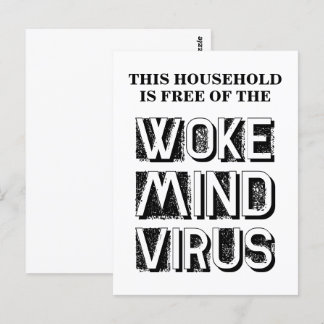 This Household is Free of Woke Mind Virus Custom Postcard