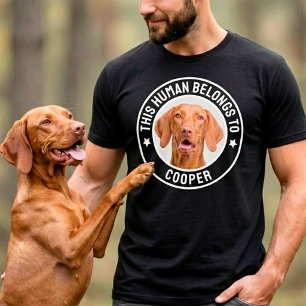 This Human Belongs To Dog / Cat Name, Custom Photo T-Shirt