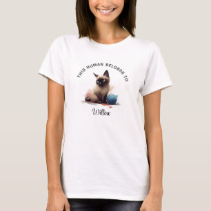 This Human Belongs To Personalized Cat T-Shirt
