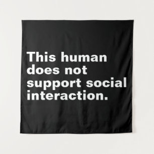 This human does not support social interaction.  tapestry