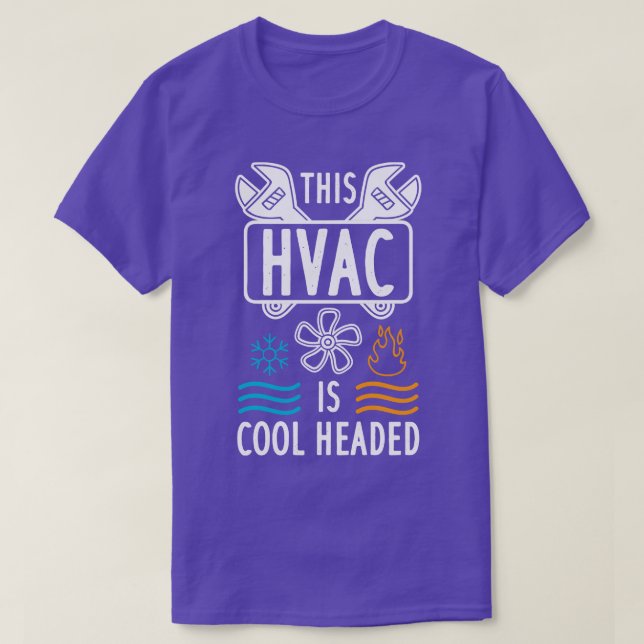 This HVAC Is Cool Headed T-Shirt (Design Front)