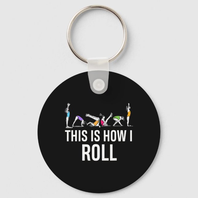 This I How I Roll Funny Cheerleading Gymnast  Key Ring (Front)