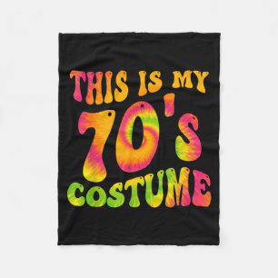This Is 70s Costume Funny Groovy Tie Dye Halloween Fleece Blanket