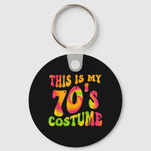 This Is 70s Costume Funny Groovy Tie Dye Halloween Key Ring