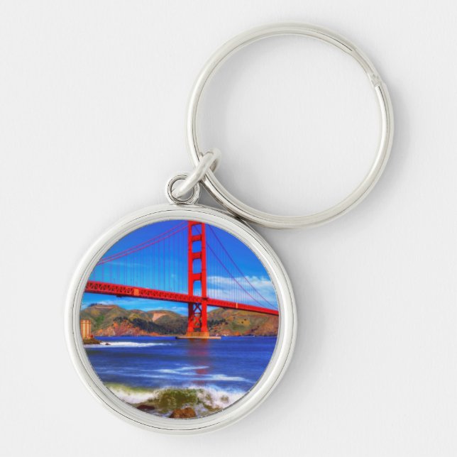 This is a 3 shot HDR image of the Golden Gate Key Ring (Front)