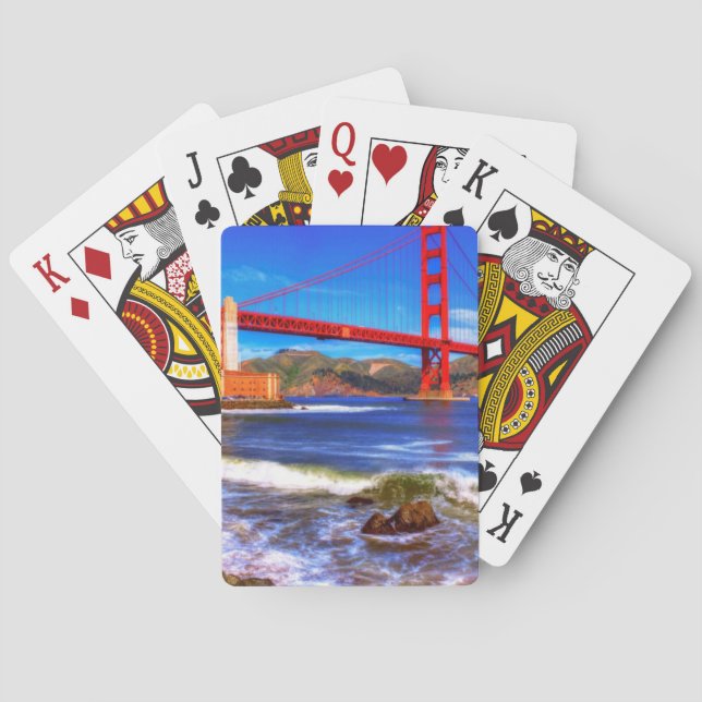 This is a 3 shot HDR image of the Golden Gate Playing Cards (Back)
