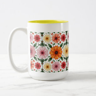 This is a flower design mugs