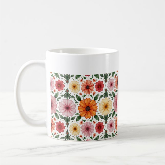 This is a flower design mugs (Left)