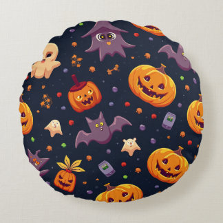 This is a Halloween cushion. Round Cushion