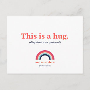 This is a hug modern rainbow postcard