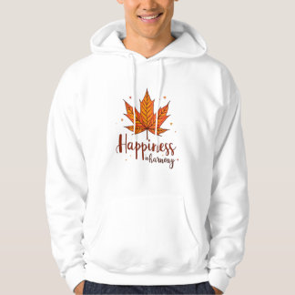 This is a maple hoodie filled with happiness.