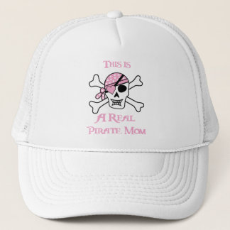 This is a Real Pirate Mum - Pink Skull Trucker Hat