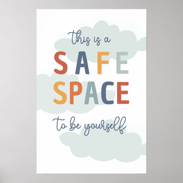 This is a Safe Space BoHo Classroom Poster (Front)