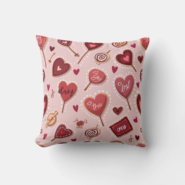 This is a sweet heart-shaped candy cushion. cushion (Front)