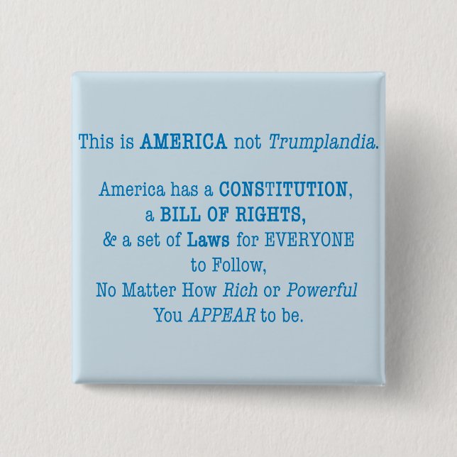 This is America 15 Cm Square Badge (Front)
