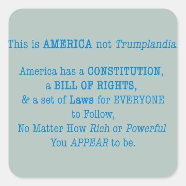 This is America Square Sticker (Front)