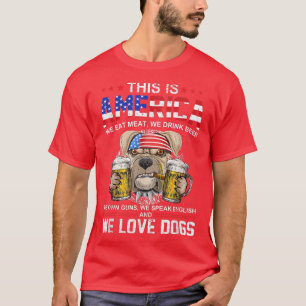 This Is America We Love Dog Beer Pitbull America F T-Shirt