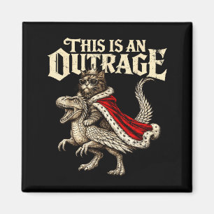 This is an outrage funny princess cat donut gold magnet