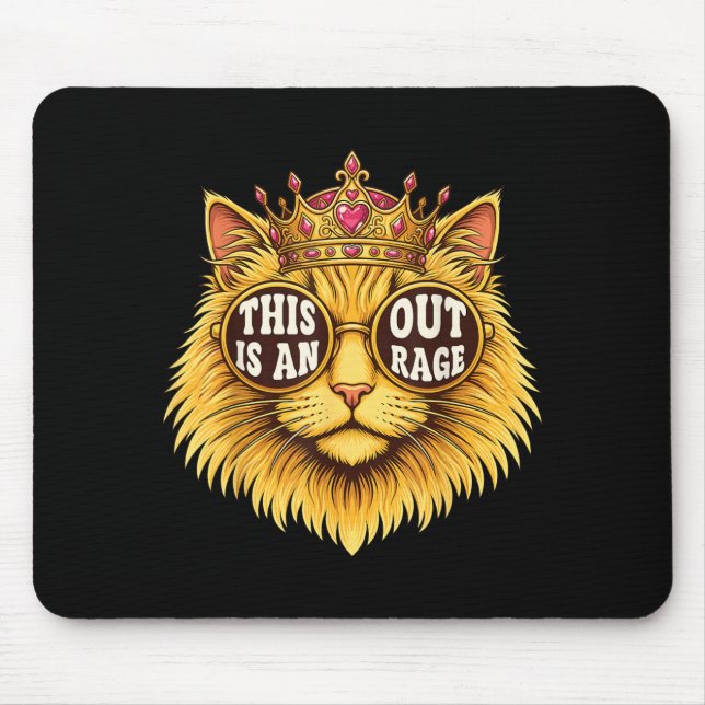 This is an Outrage Funny Princess Cat Doughnut Gol Mouse Pad (Front)