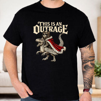 This Is An Outrage Funny Princess Cat Doughnut Gol T-Shirt