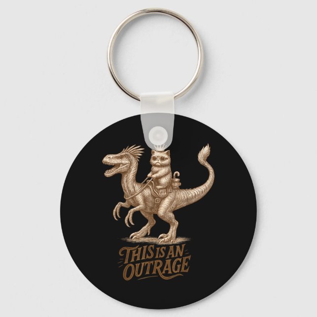 This is an Outrage Funny Princess Cat Riding Key Ring (Front)