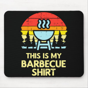This is barbecue shirt retro bbq grilling men mouse pad