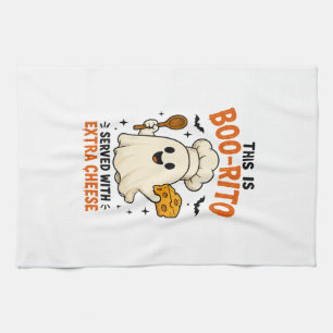 “This Is Boo-Rito Served with Extra Cheese” Design Tea Towel