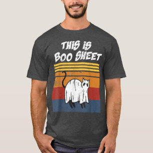 This Is Boo Sheet Boo Cat Ghost Retro Vintage Hall T-Shirt