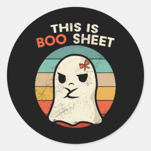 This Is Boo Sheet Fun Halloween Costumes Fun Hallo Classic Round Sticker