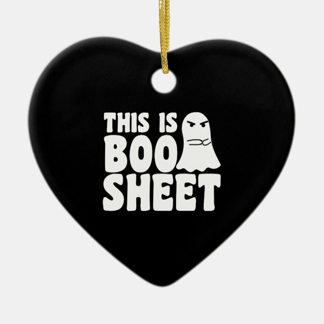 This Is Boo Sheet Ghost Funny Halloween Costume Ceramic Ornament (Front)