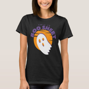 This is Boo Sheet    Ghost Halloween on Orange Sun T-Shirt