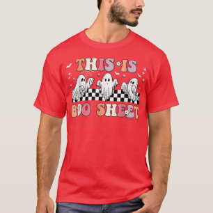 This Is Boo Sheet Ghost Halloween Retro Groovy  T-Shirt