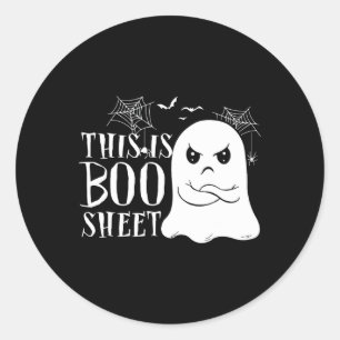 This Is Boo Sheet Ghost Retro Halloween Costume 1  Classic Round Sticker