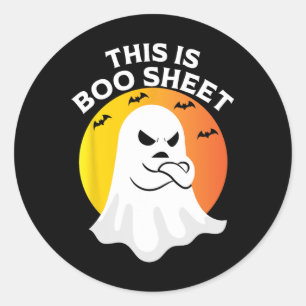 This Is Boo Sheet Ghost Retro Halloween Costume  Classic Round Sticker