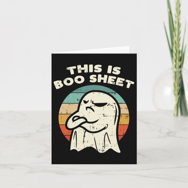 This Is Boo Sheet Ghost Retro Halloween Costume Me Card (Front)