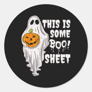 This Is Boo Sheet Ghost Retro Halloween Costume Me Classic Round Sticker