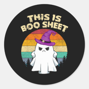 This Is Boo Sheet Ghost Retro Halloween Costume Me Classic Round Sticker