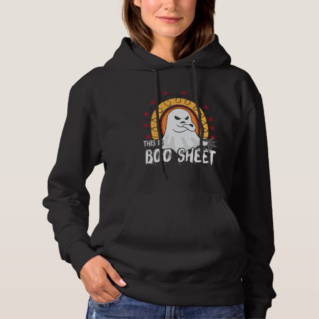 This is boo sheet ghost retro halloween costume me hoodie (Front)