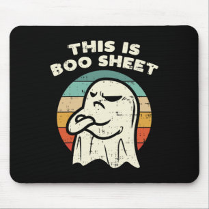 This Is Boo Sheet Ghost Retro Halloween Costume Me Mouse Pad