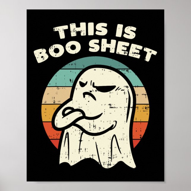This Is Boo Sheet Ghost Retro Halloween Costume Me Poster (Front)