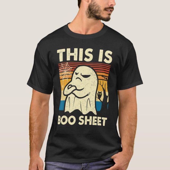 This is Boo Sheet Ghost Retro Halloween Costume Me T-Shirt (Front)