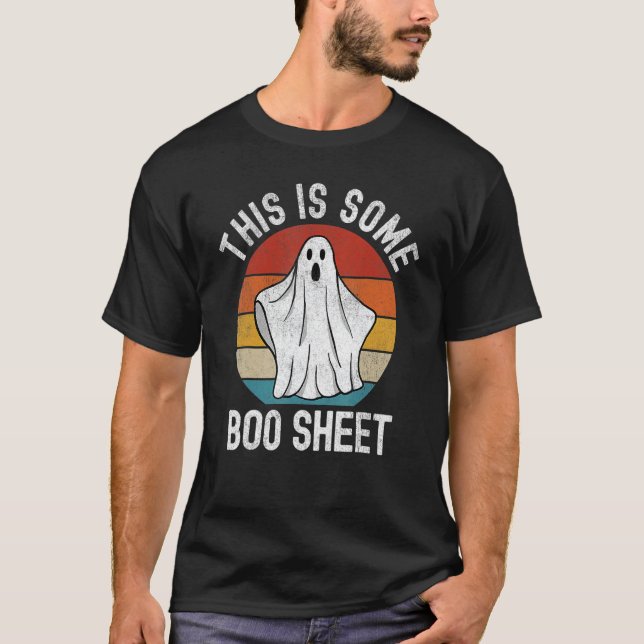 This Is Boo Sheet  Ghost Retro Halloween Costume T-Shirt (Front)