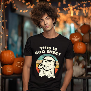 This Is Boo Sheet Ghost Retro Halloween Costume  T-Shirt