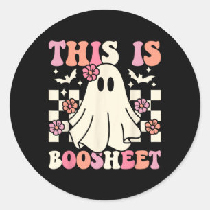 This Is Boo-sheet Halloween Ghost Costume Retro Gr Classic Round Sticker