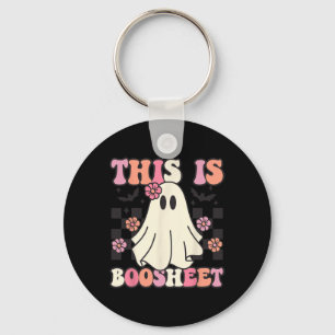 This Is Boo-sheet Halloween Ghost Costume Retro Gr Key Ring