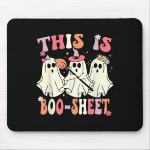 This Is Boo-sheet Halloween Ghost Costume Retro Gr Mouse Pad