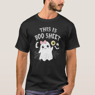 This Is Boo Sheet Pink Bow Halloween Ghost Costume T-Shirt