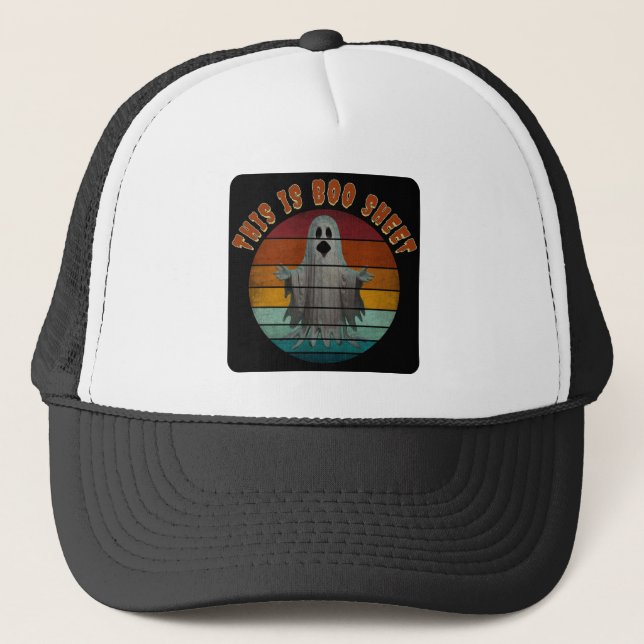 This Is Boo Sheet Vintage Ghost Trucker Hat (Front)