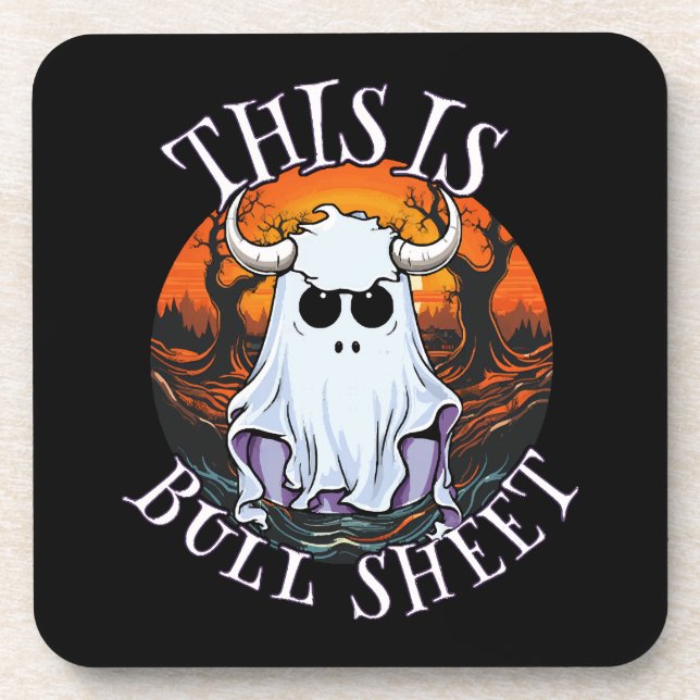 This is bull sheet - funny boo sheet coaster (Front)