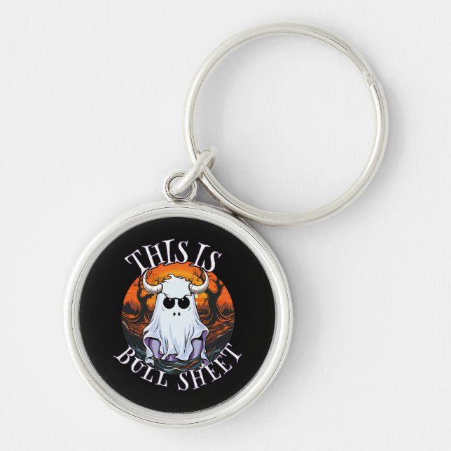 This is bull sheet - funny boo sheet key ring (Front)